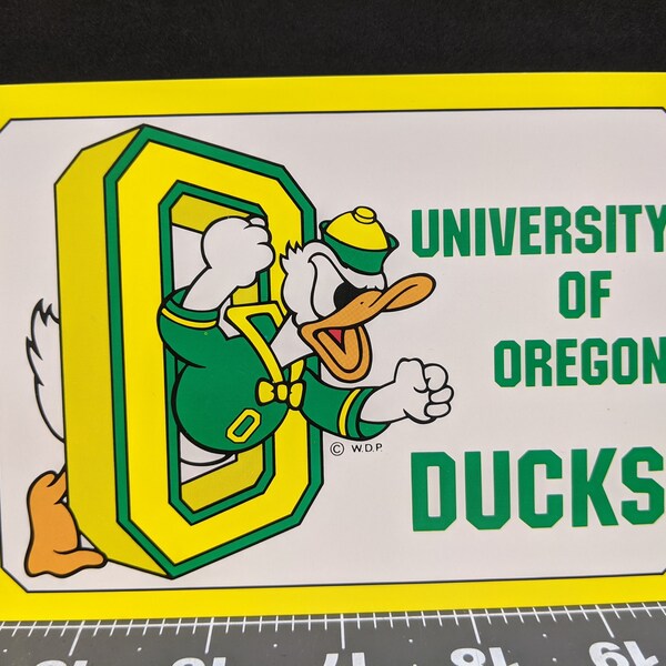 University of Oregon Ducks Donald Duck Vintage Postcard
