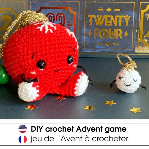 Modèle de crochet numérique Bob la boule de l'Avent avec activités enfant pour patienter avant Noël