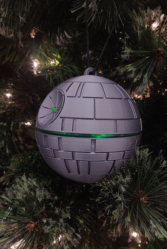 Star Wars Death Star Inspired Christmas Tree Ornament with LEDs and On/Off  Switch