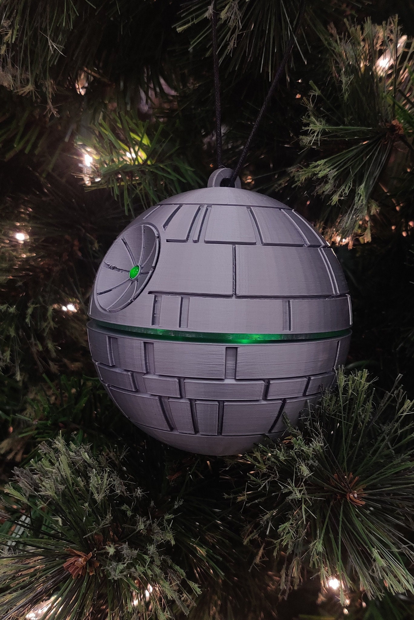 Star Wars Death Star Inspired Christmas Tree Ornament With Leds and On