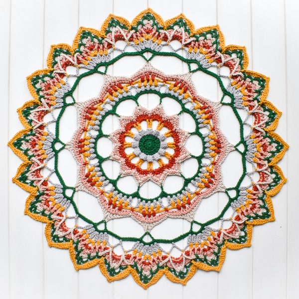 Beauté abondante - Un mandala crocheté