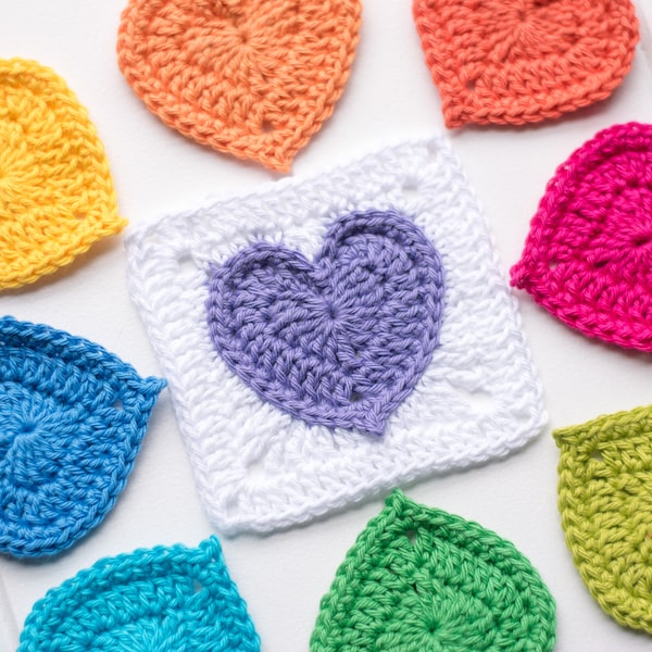 Cuadrado Amor - Patrón de crochet
