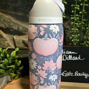 Cute Pumpkin Owala 32oz  FreeSip Shy Marshmallow