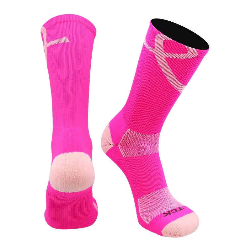 breast cancer basketball socks