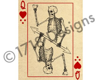 Queen Anne of Hearts playing card sticker