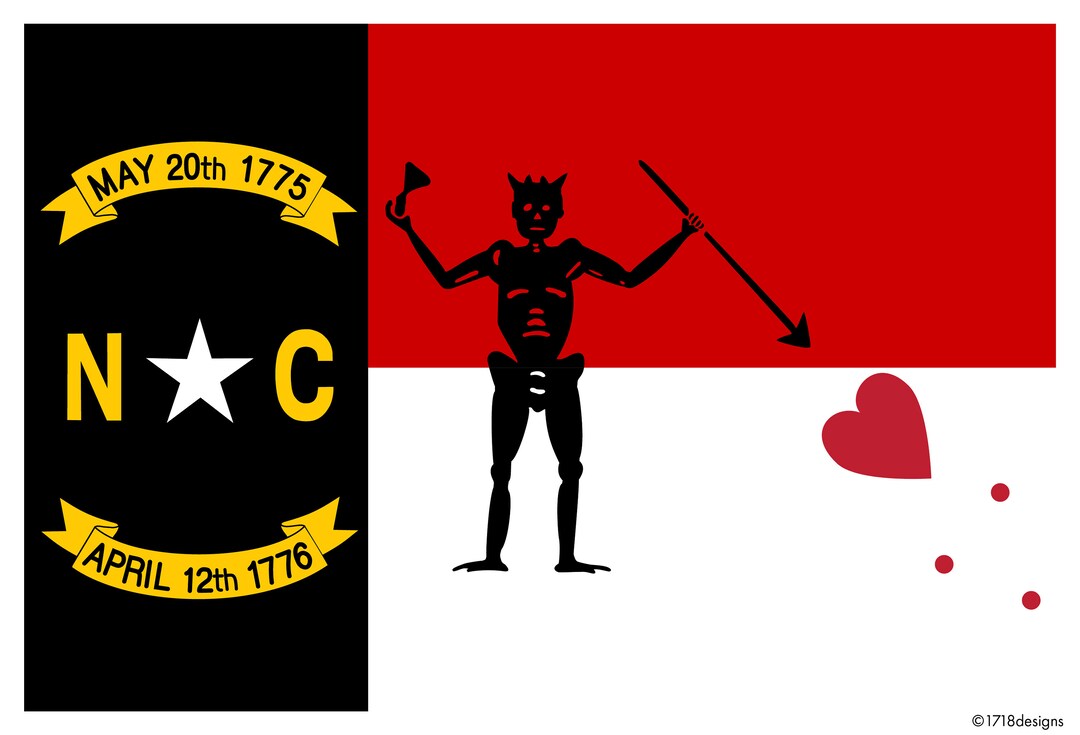 Blackbeard NC Flag Sticker Etsy