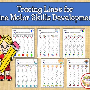Line Tracing Worksheets, Preschool Writing Practice, Prewriting Practice,