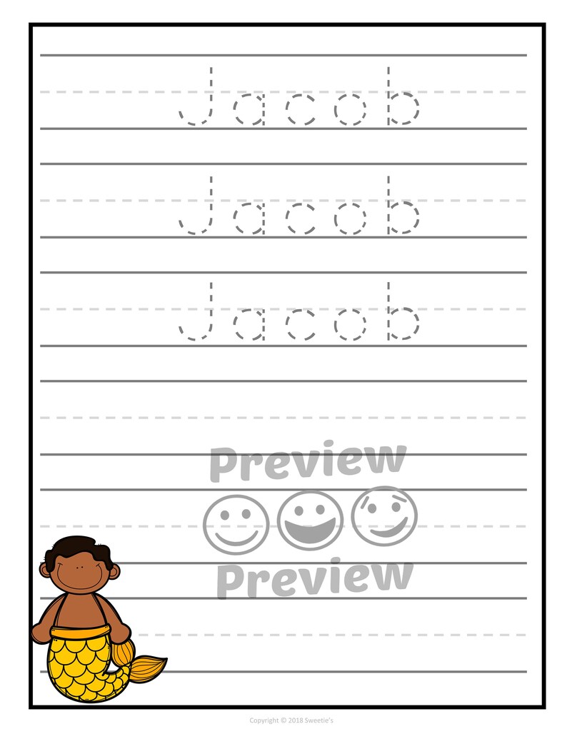 name tracing handwriting worksheet personalized name etsy
