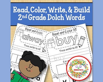2nd Grade Dolch Sight Words Worksheets: Read, Build, Write (PDF Pattern)