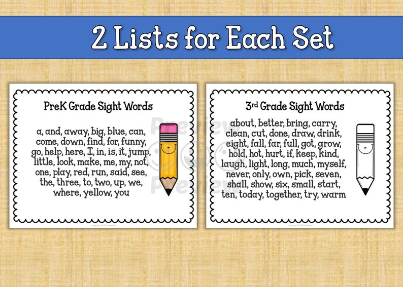 Sight Word Flash Cards Dolch Sight Words Flashcards - Etsy