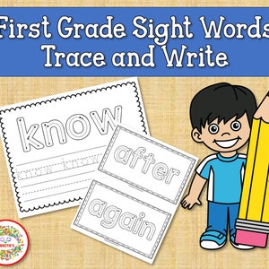 Sight Words Practice Worksheets,  First Grade Sight Words,  First Grade Worksheets, Dolch Sight Words, Sight Words Printable