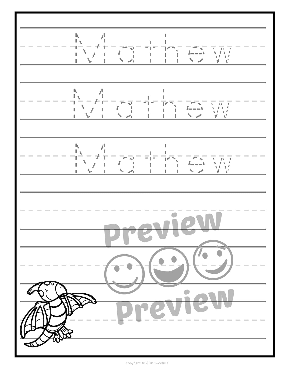 Name Tracing Worksheet First Grade Letter Writing Paper - Etsy