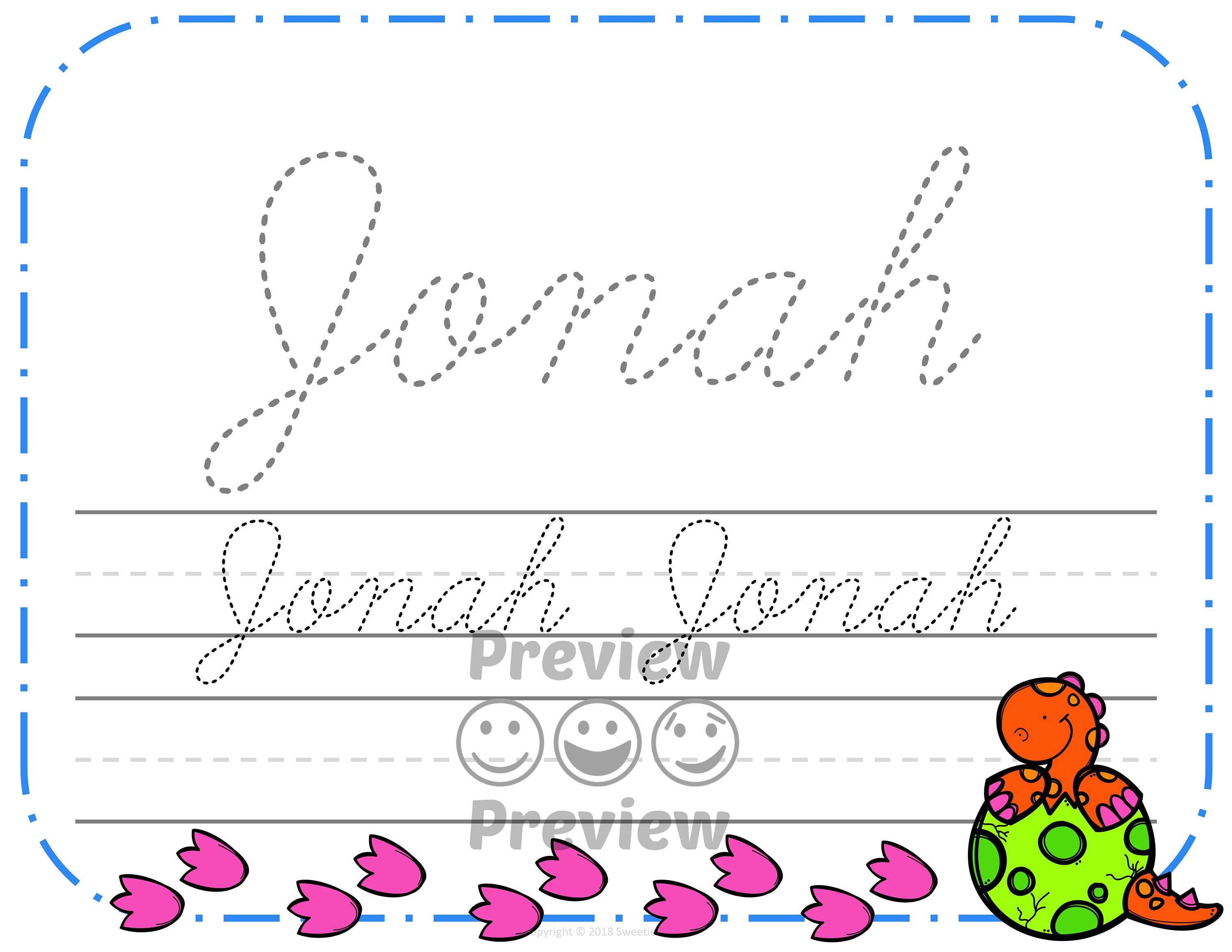 name tracing handwriting worksheet personalized name etsy
