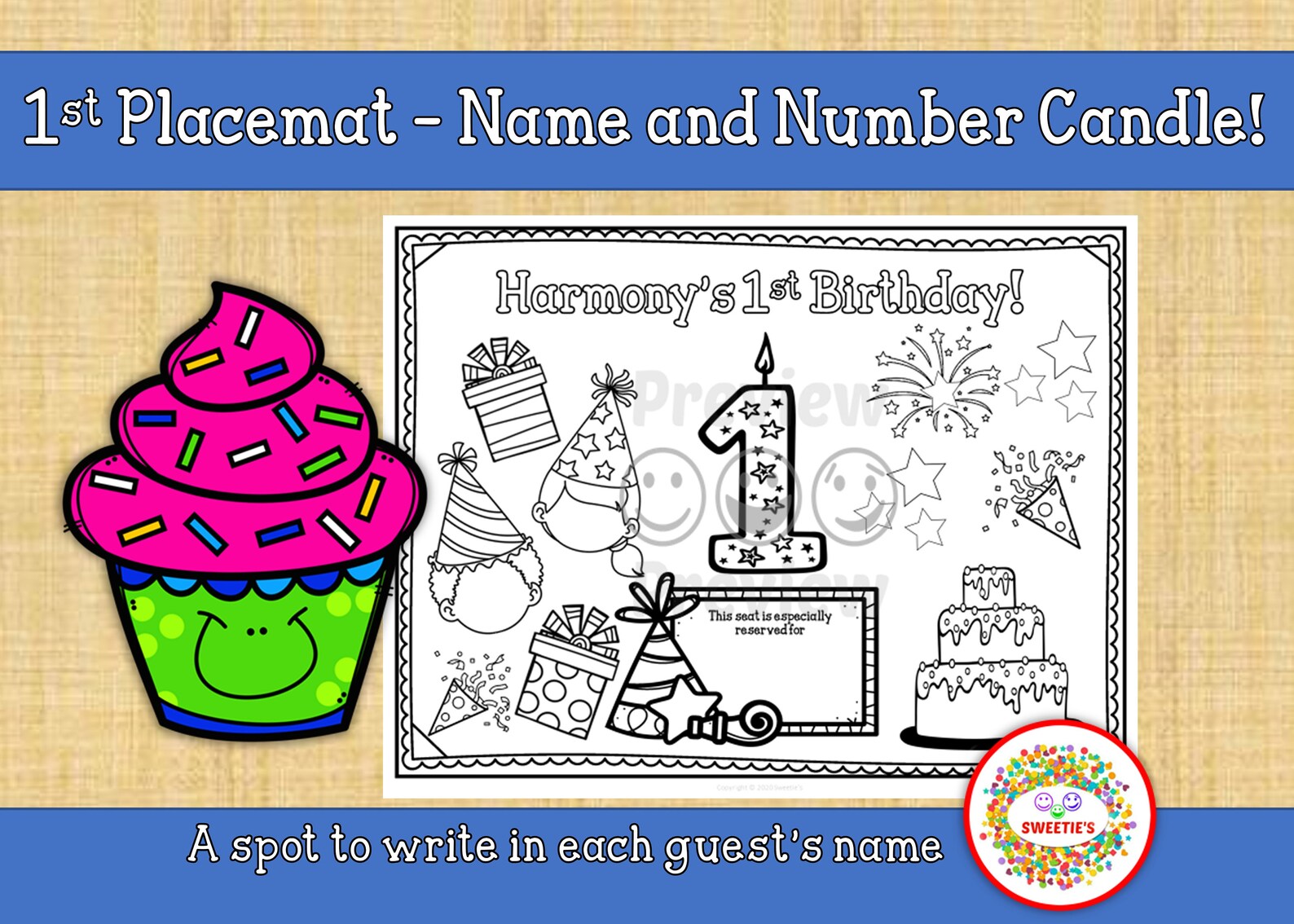 Personalized Birthday Placemat Custom Birthday Party Etsy