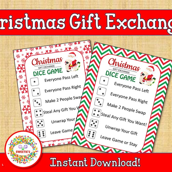 Dirty Santa Dice Game Printable - Etsy