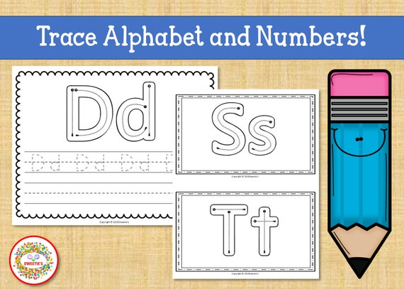 Alphabet Practice Worksheets Number Practice Worksheets ABC | Etsy