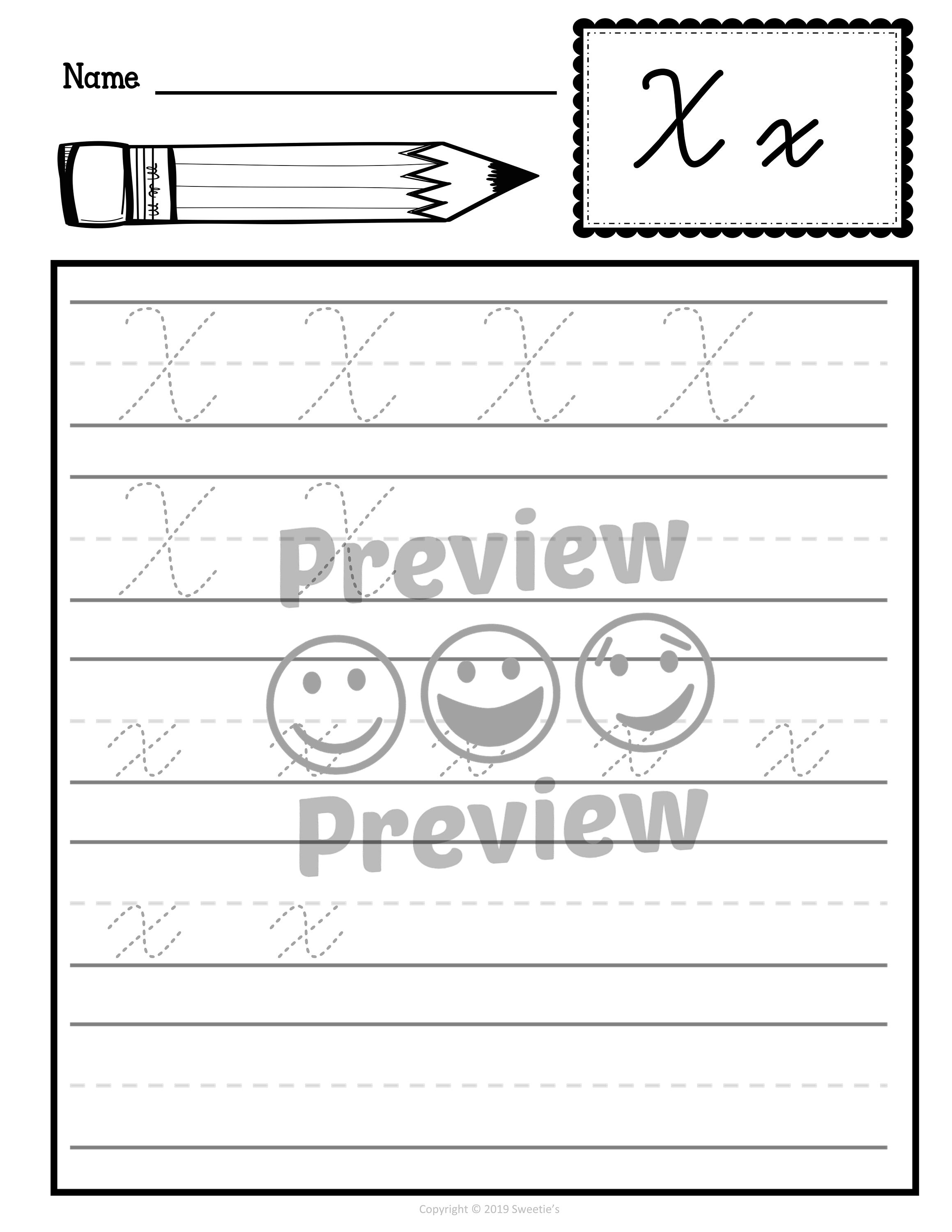 cursive handwriting practice worksheets alphabet tracing etsy