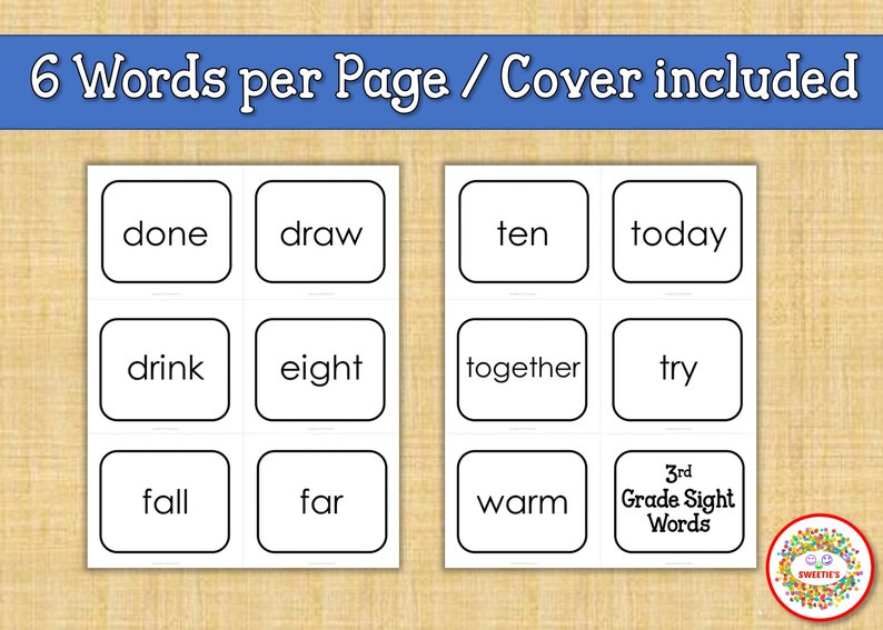 Sight Word Flash Cards, Dolch Sight Words, Flashcards Printables, Sight ...