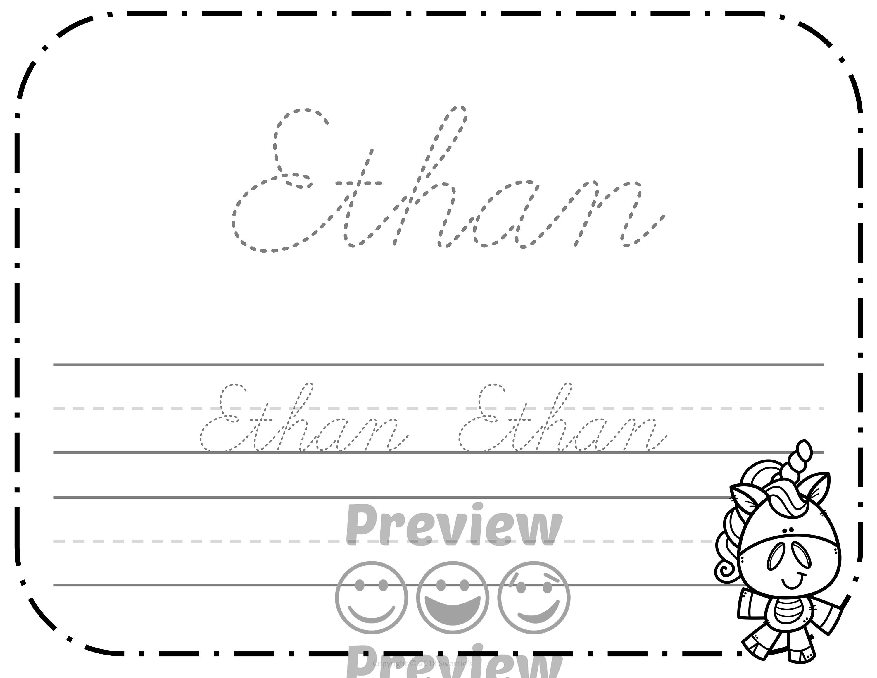 name tracing handwriting worksheet personalized name etsy