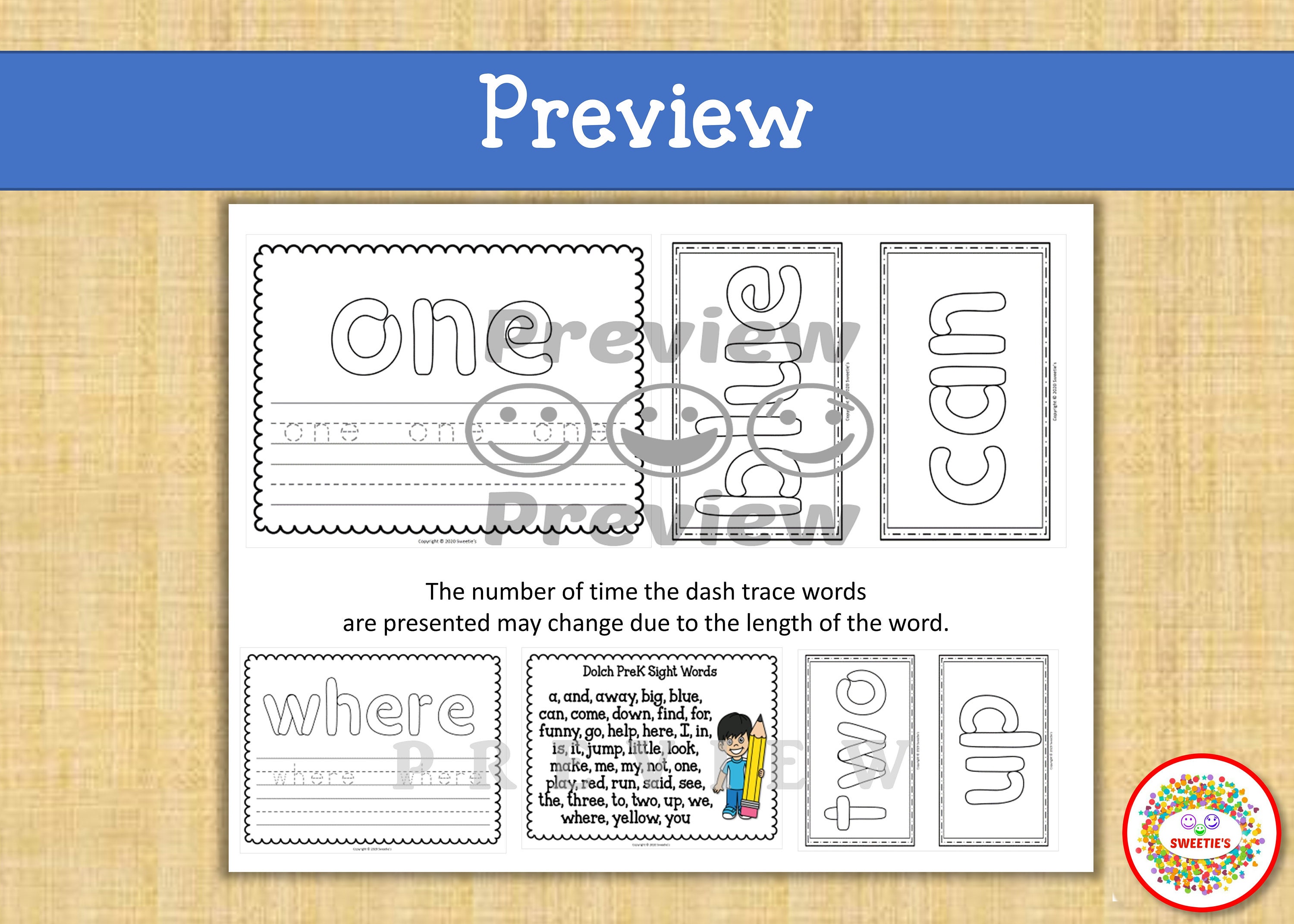 sight-words-practice-worksheets-pre-kindergarten-sight-words-etsy