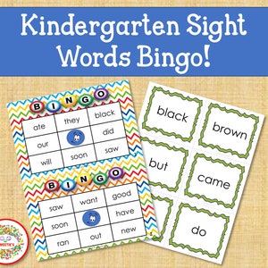 Sight Words Bingo, Kindergarten Sight Words, Dolch Kindergarten Sight Words, Sight Words Games, Kindergarten Activities