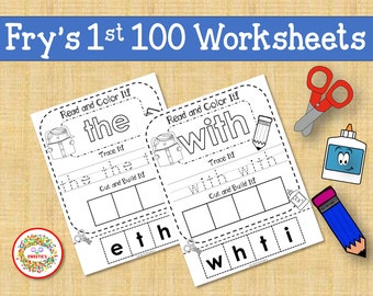 Fry's First 100 Sight Words Worksheets: Read, Build, Write (PDF)