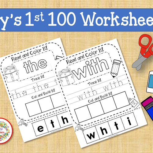 sight words sight word activity worksheets complete etsy