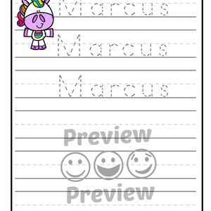 Personalized Name Tracing Worksheet: Unicorn Handwriting Practice (PDF ...