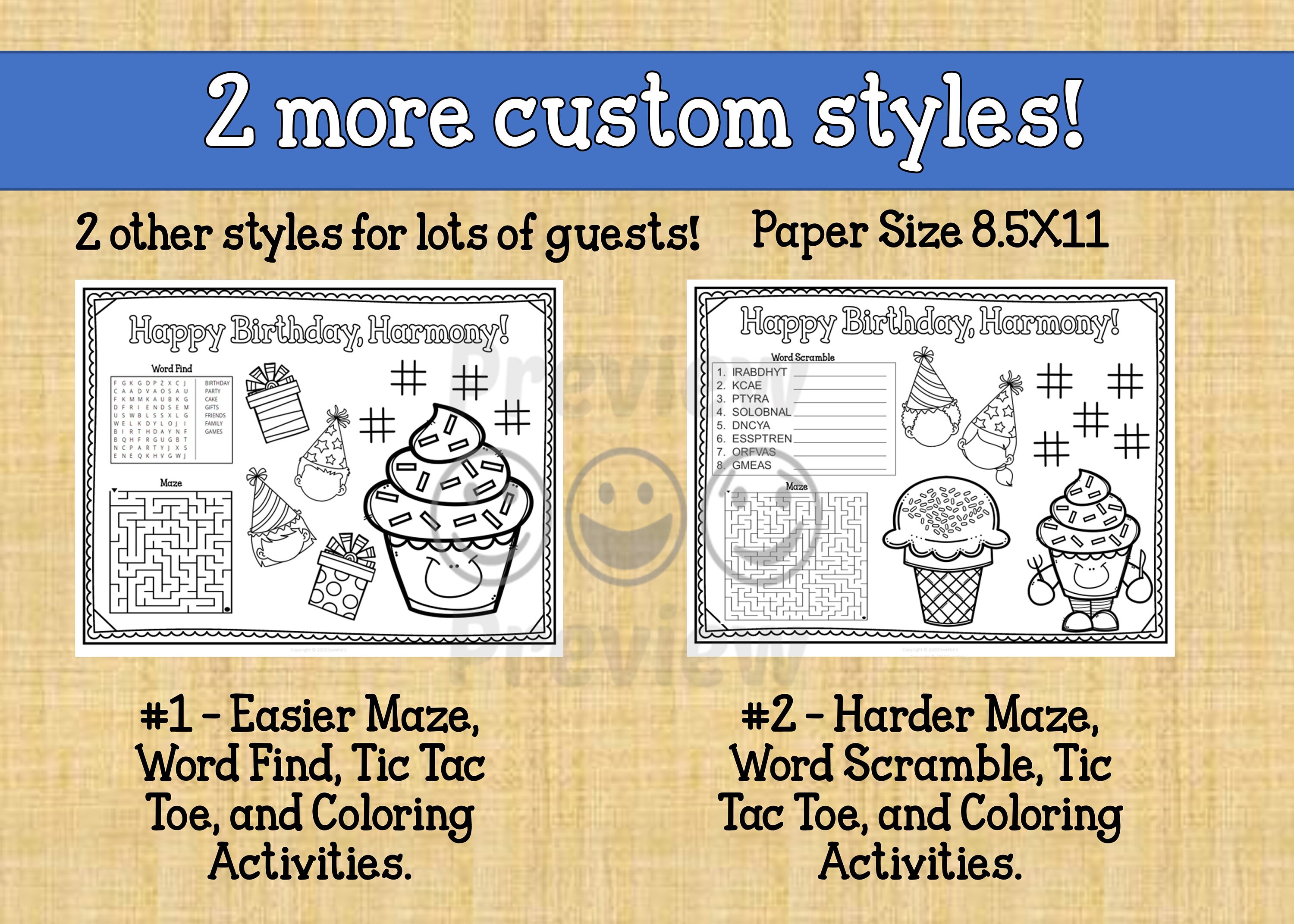 Personalized Birthday Placemat Custom Birthday Party Etsy