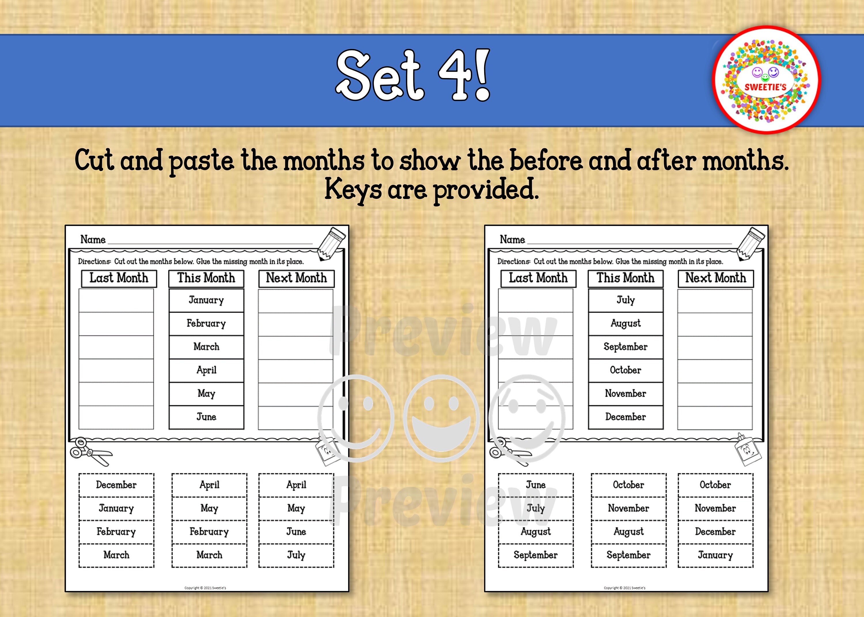 Months of the year worksheets printable preschool first etsy canada