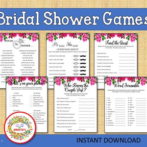 Bridal Shower Games, Bridal Party Games, Bride and Groom Games, Bachelorette Party Games, Printable, Roses
