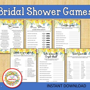 Jeux de douche nuptiale, jeux de fête nuptiale, jeux de mariée et de marié, jeux de fête de Bachelorette, imprimables, fleurs d&#39;hibiscus