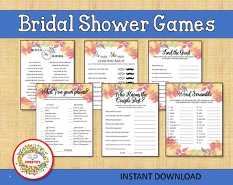 Bridal Shower Games, Bridal Party Games, Bride and Groom Games, Bachelorette Party Games, Printable, Autumn Leaves, Fall Leaves