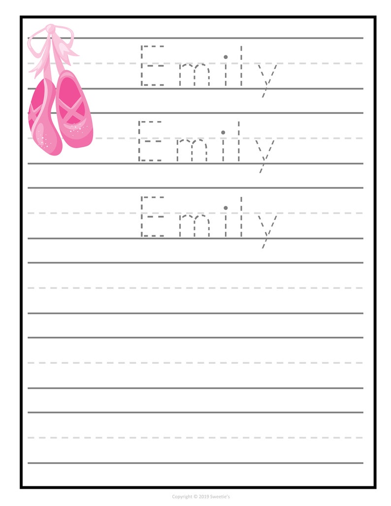 name tracing handwriting worksheet first grade letter etsy