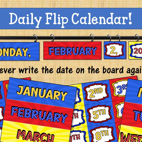 Magnetic Curtain Rod Flip Calendar Etsy Magnetic Curtain Rod Flip Calendar Etsy