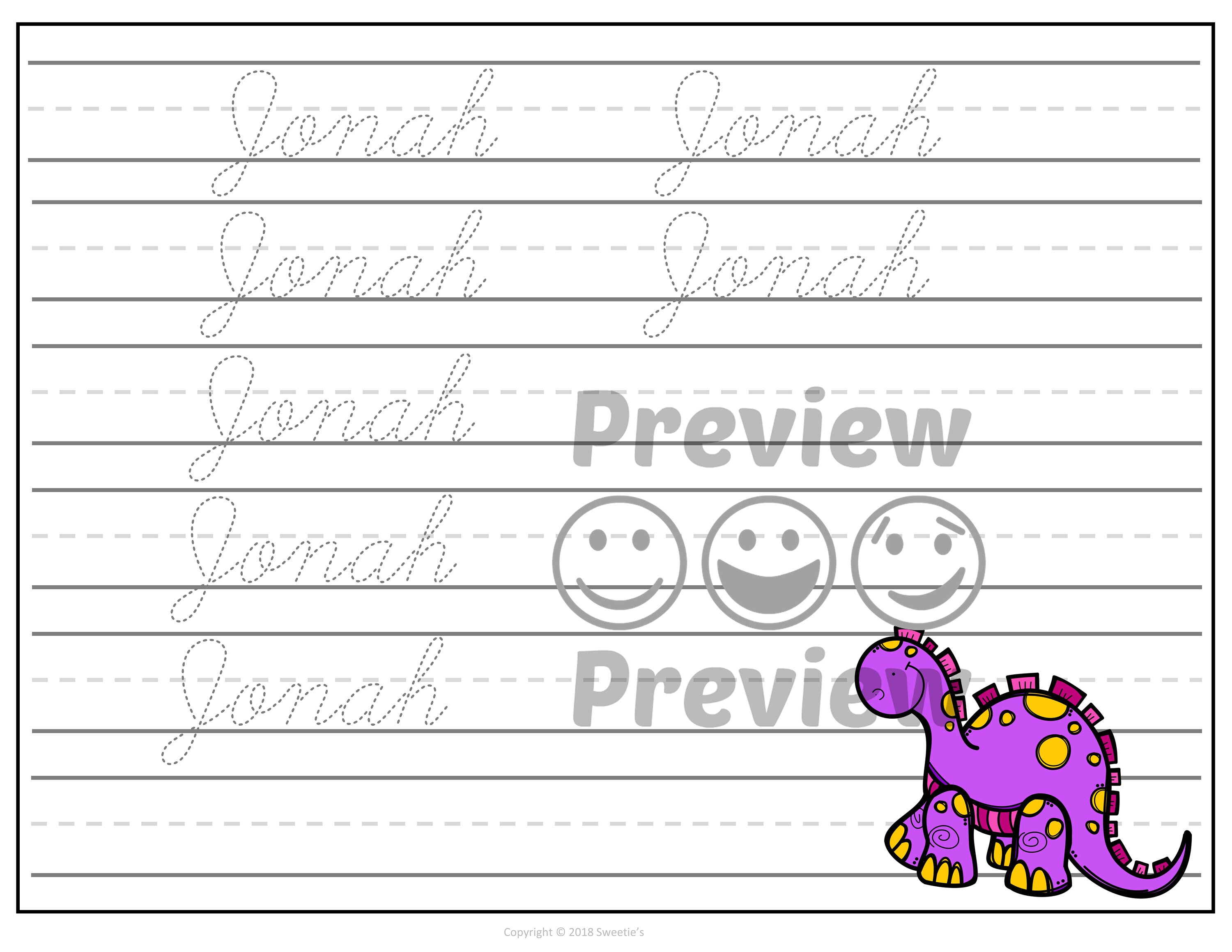 name tracing handwriting worksheet personalized name etsy