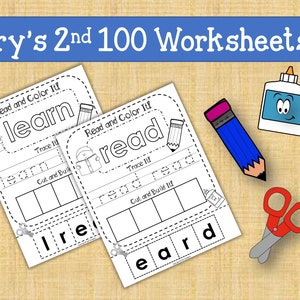 Sight Words, Sight Word Activity, Worksheets, Complete Fry&#39;s 2nd 100  Read It, Build It, Write It Worksheets, Homeschool Printable