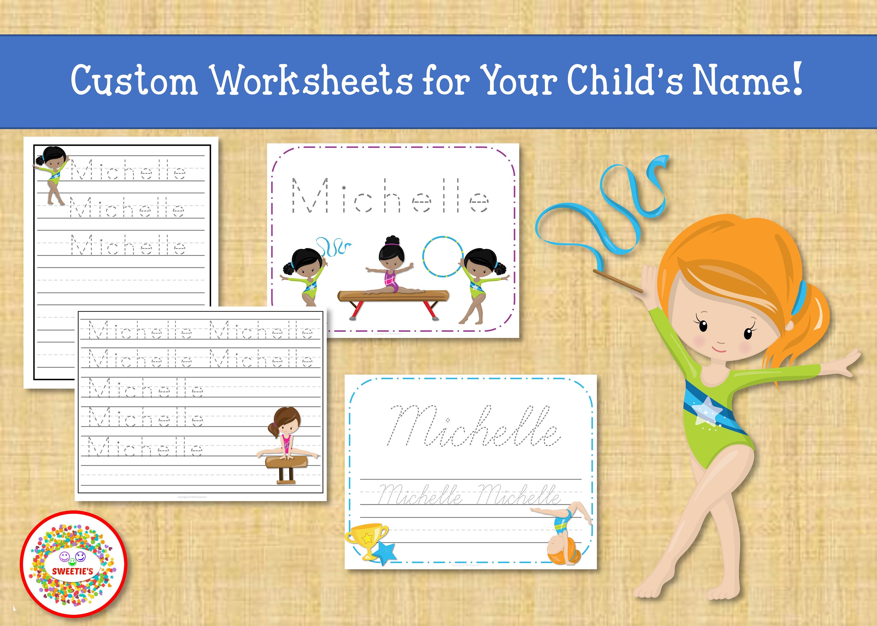 Name Tracing Handwriting Worksheet Personalized Name Etsy