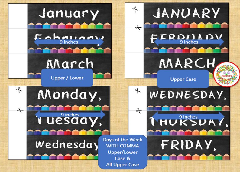 Classroom Calendar Flip Calendar Curtain Rod Etsy
