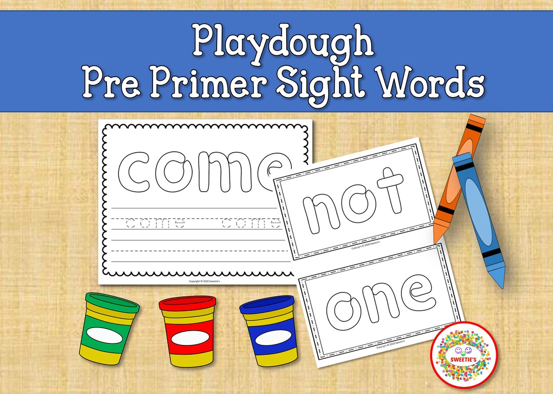 Pre K Dolch Sight Words Worksheets Playdough Make Trace Pdf Etsy Uk