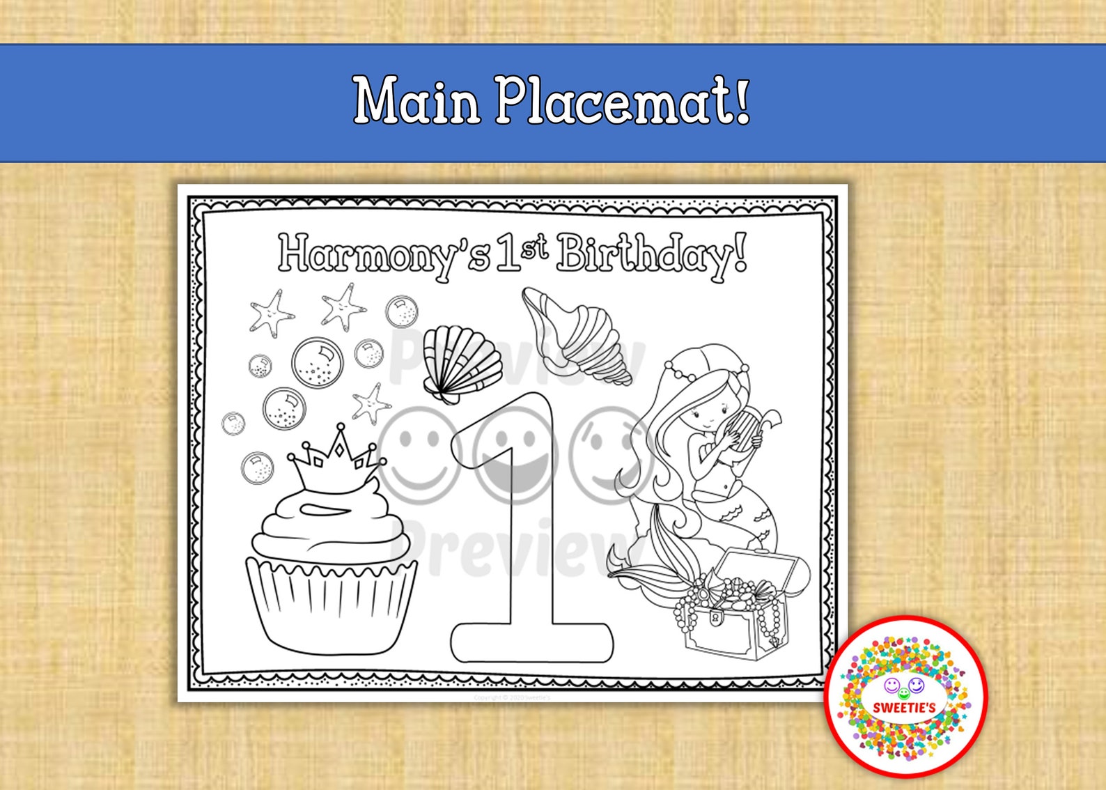Personalized Mermaid, Custom Birthday Party Printable, Kid's Mermaid ...