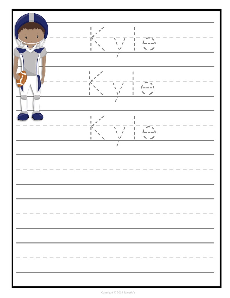 name tracing handwriting worksheet personalized name etsy