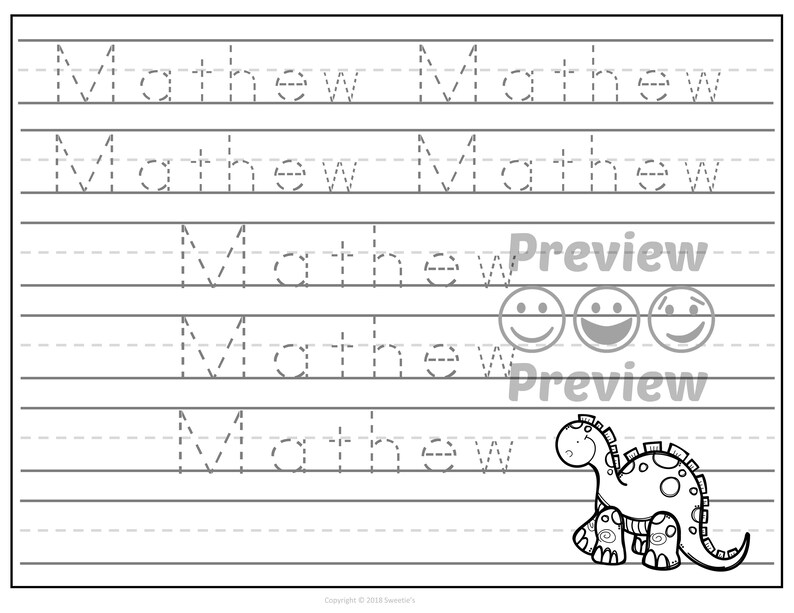 Name Tracing Worksheet First Grade Letter Writing Paper | Etsy