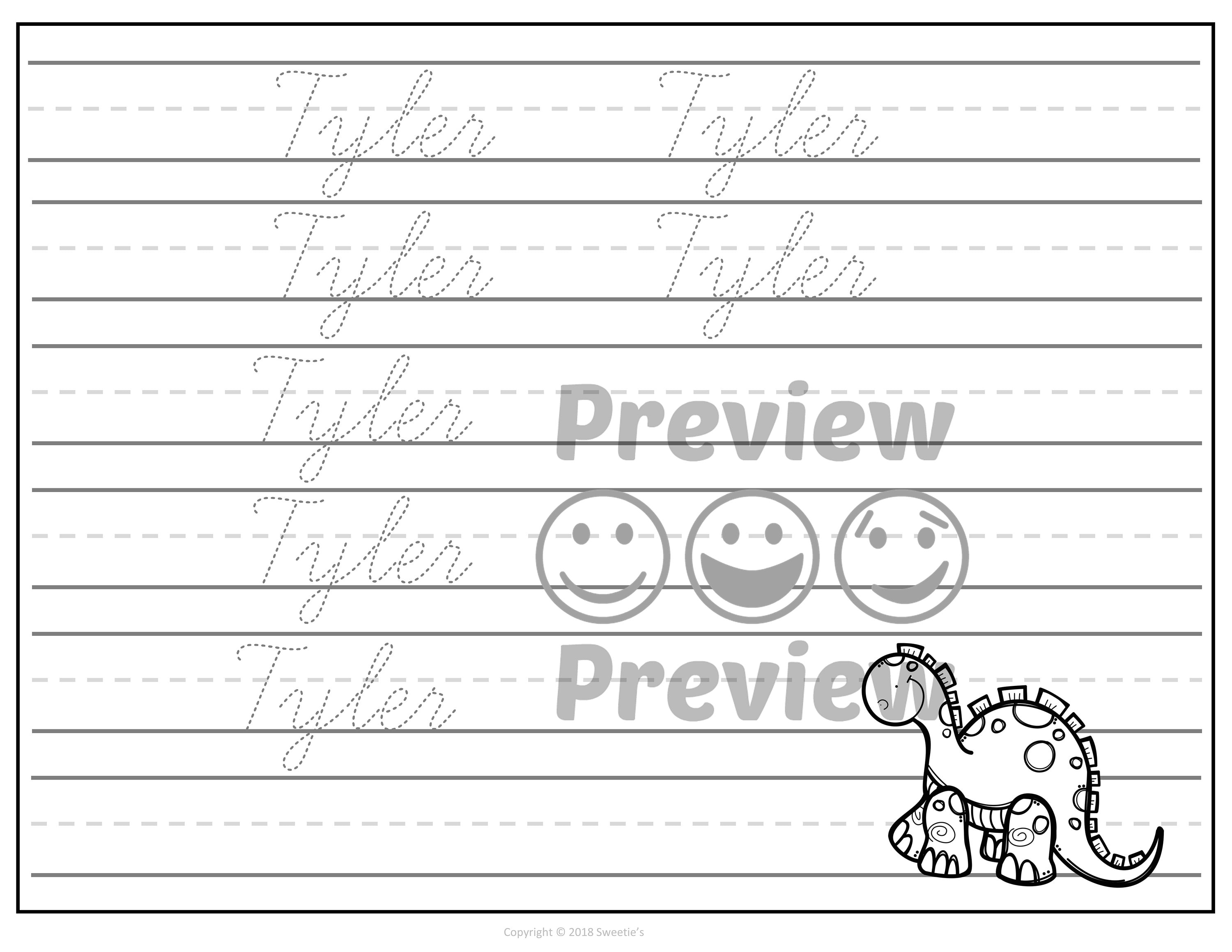 name tracing handwriting worksheet personalized name etsy