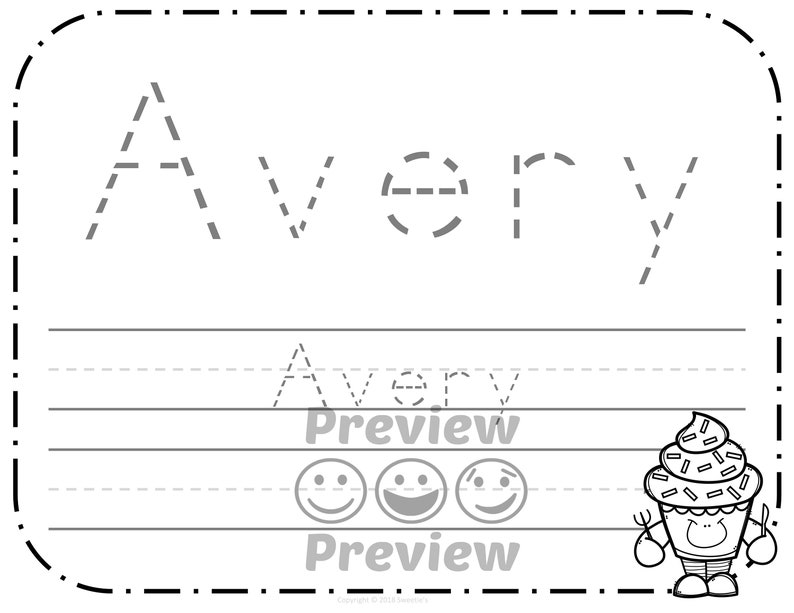 name tracing handwriting worksheet first grade worksheets etsy