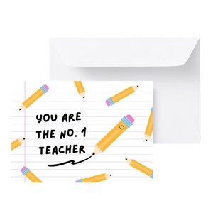 Carte de voeux d'appréciation du professeur numéro un, carte de remerciement de fin d'année pour professeur, meilleur professeur, cadeau pour professeur