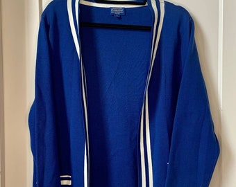 Cárdigan de seda Pendleton Vintage Y2K de los años 2000, talla XL