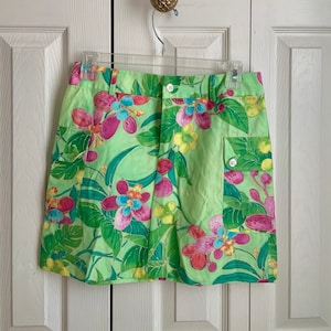 Ralph Lauren Vintage 2000s Y2K Tropical Floral Vacation Cargo Skirt Size 2