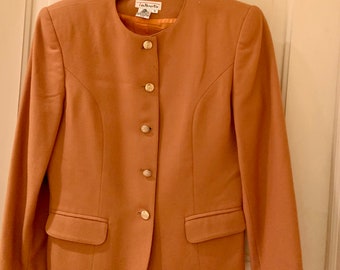 Talbots Vintage 1990s 90s Mustard Yellow Gold Buttons Wool Blazer Size 4