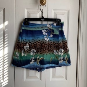 Boston Proper View Vintage 90s 1990s Tropical Patterned Skort Size 2